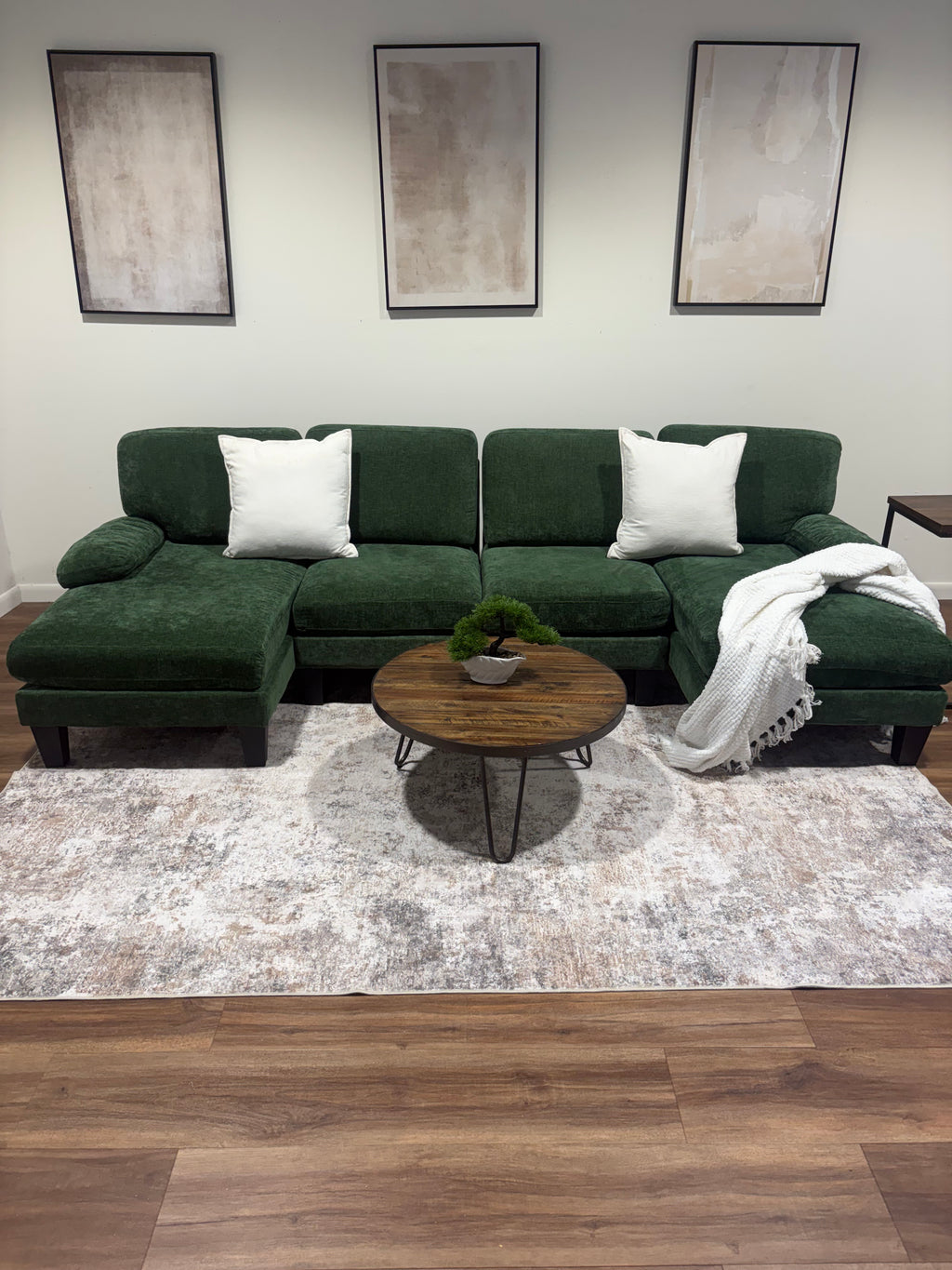 Green Velvet Sectional