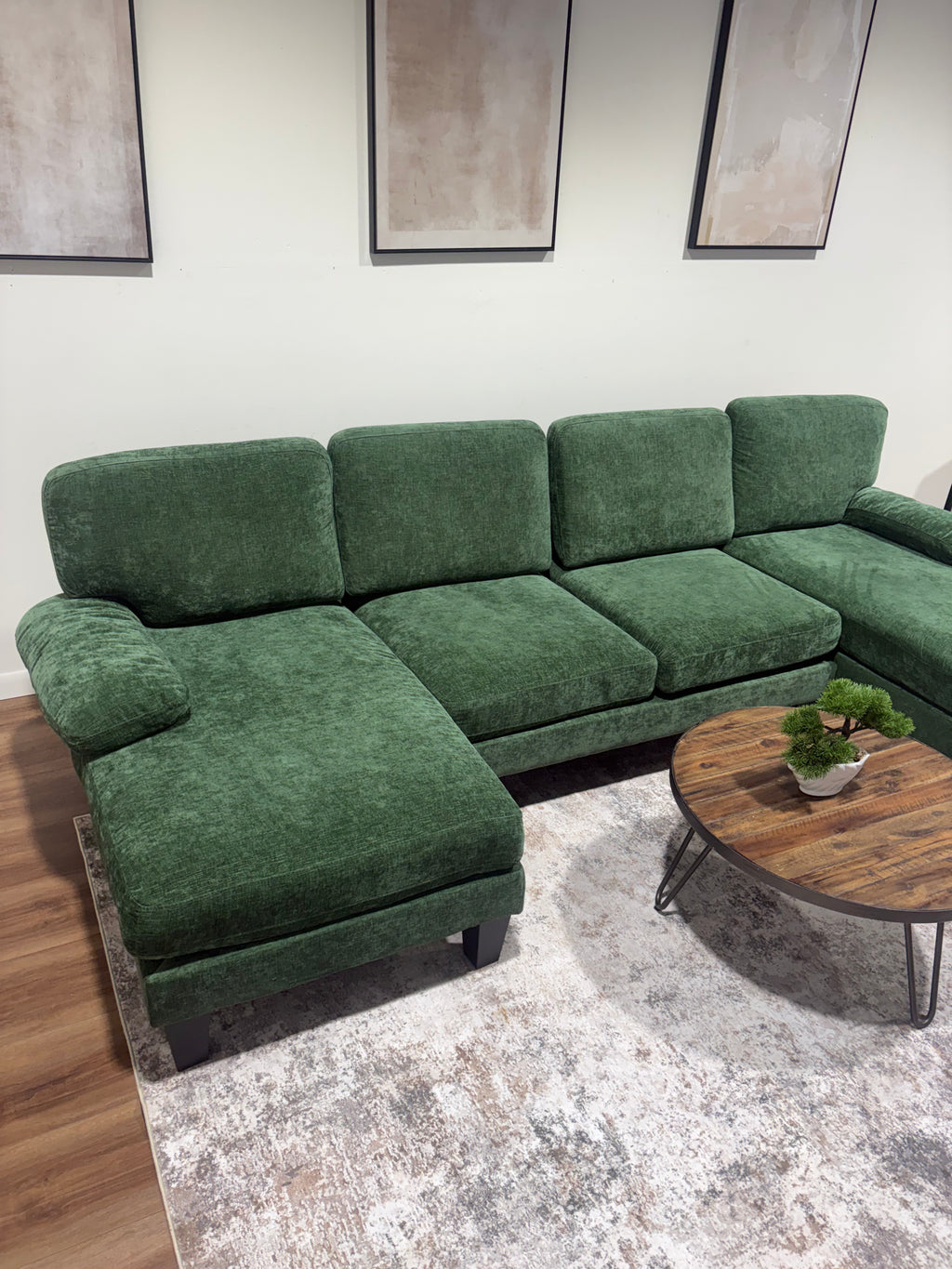 Green Velvet Sectional