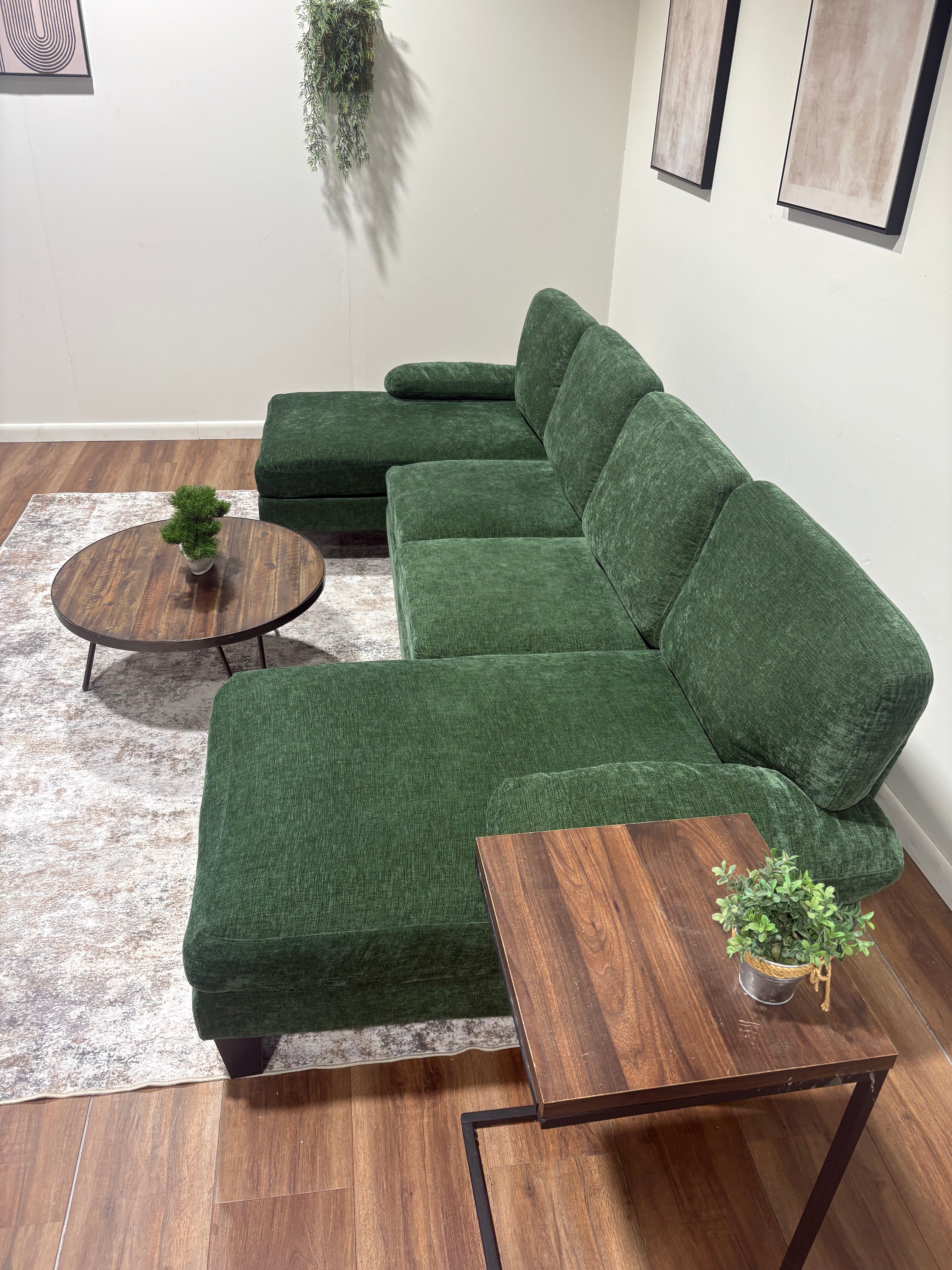 Green Velvet Sectional