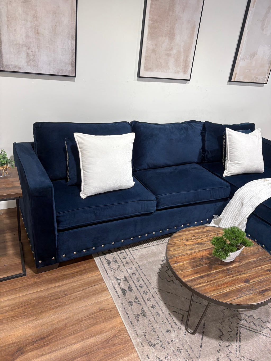 Blue Velvet Sectional