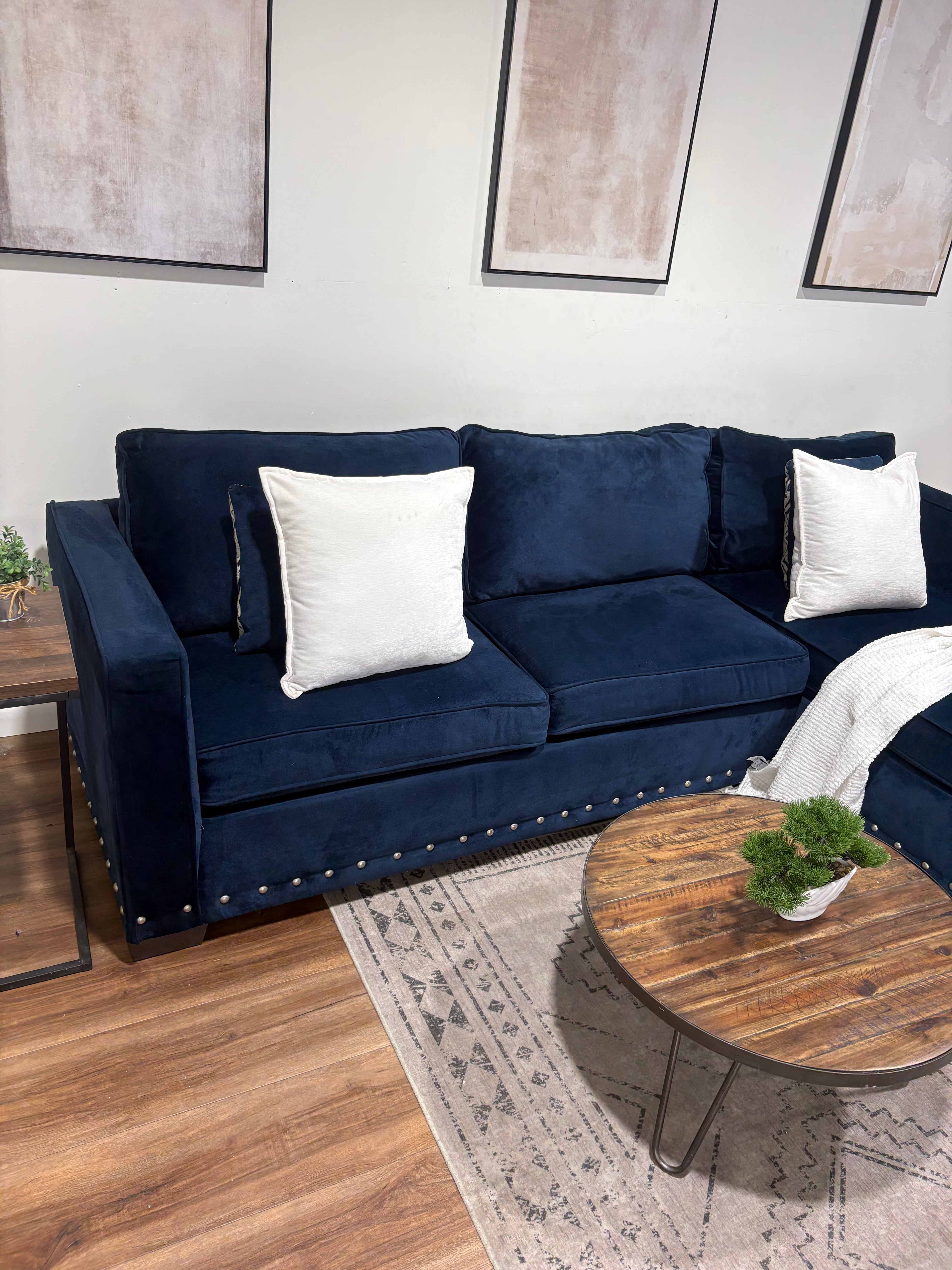 Blue Velvet Sectional