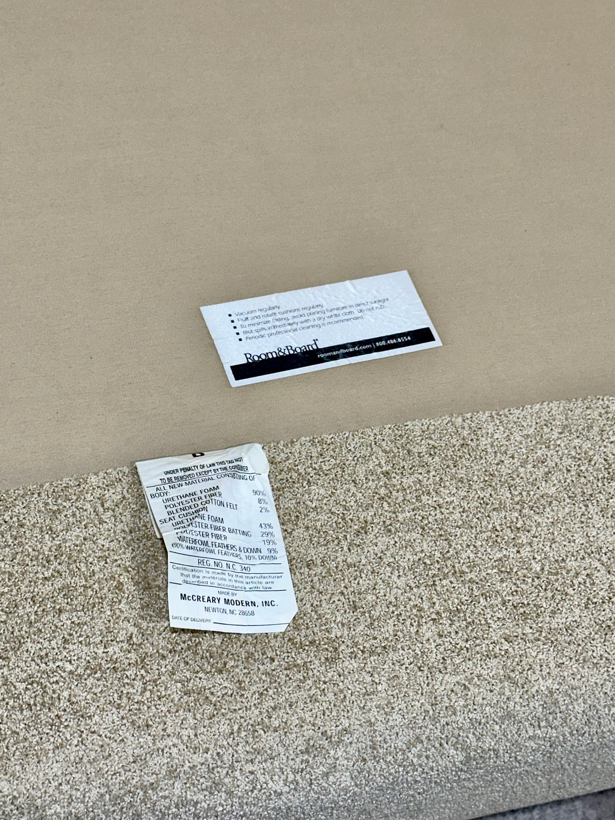 Room & Board Tan/Beige Corner Sectional