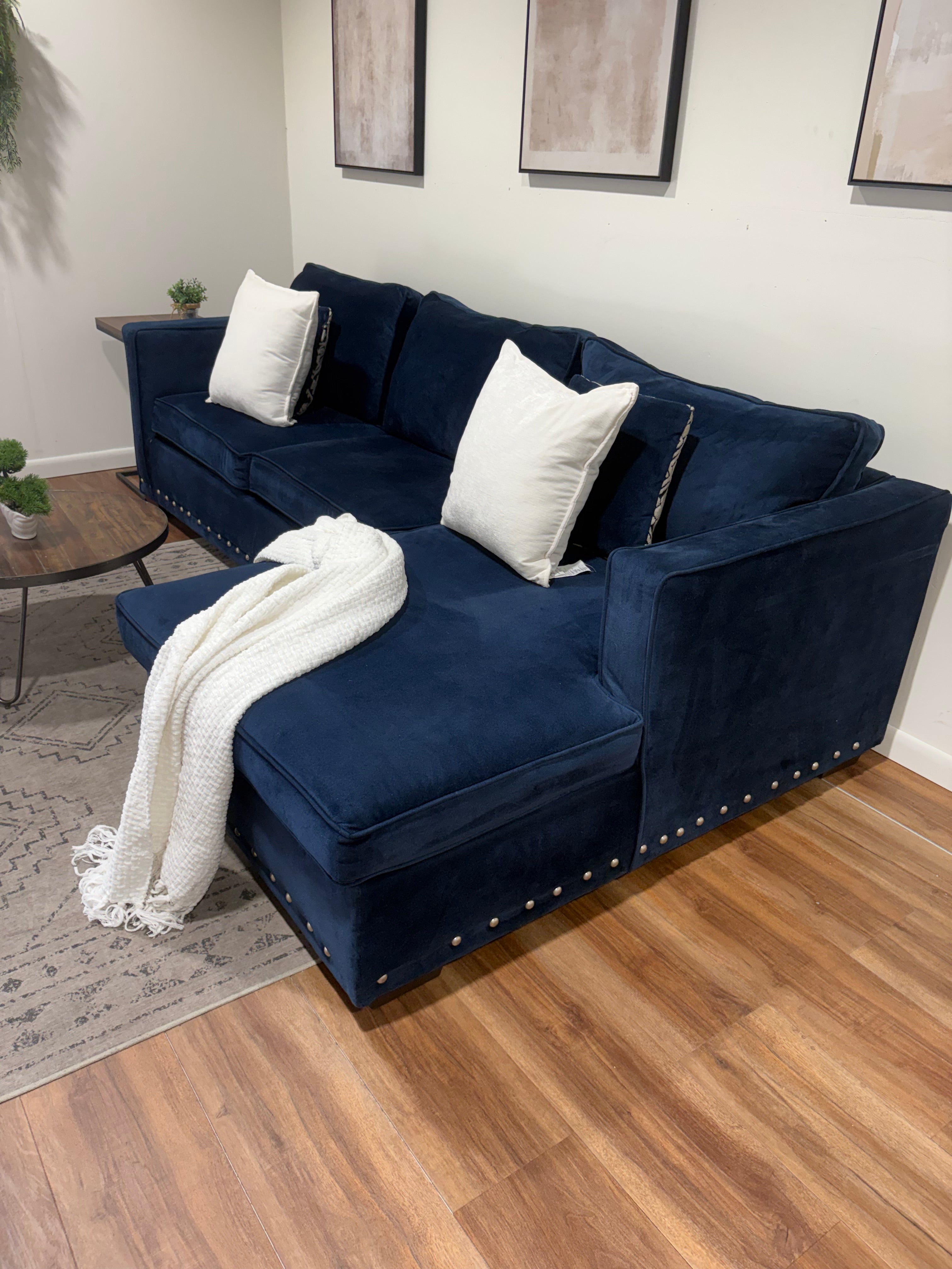 Blue Velvet Sectional