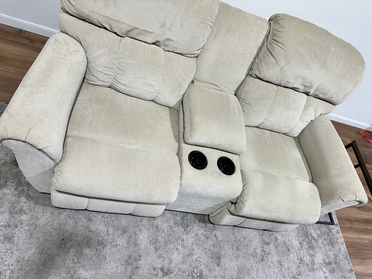 Tan Ashley Evereast Pass Electric Reclining Couch