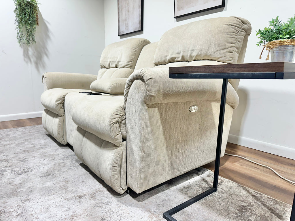 Tan Ashley Evereast Pass Electric Reclining Couch