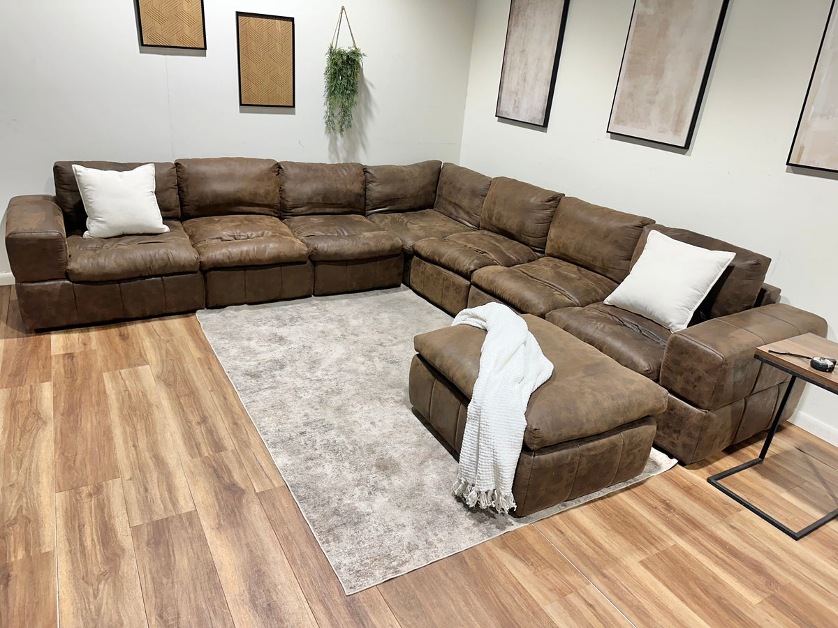 Large Brown Modular Family Sectional