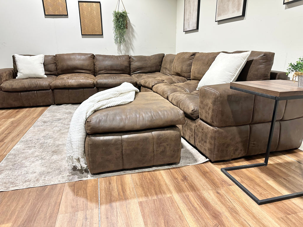 Large Brown Modular Family Sectional