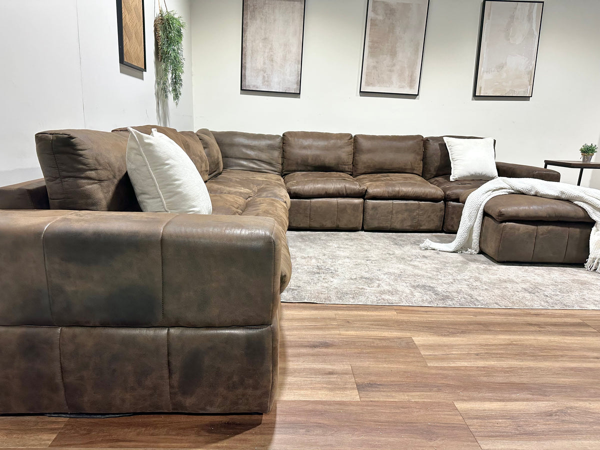 Large Brown Modular Family Sectional