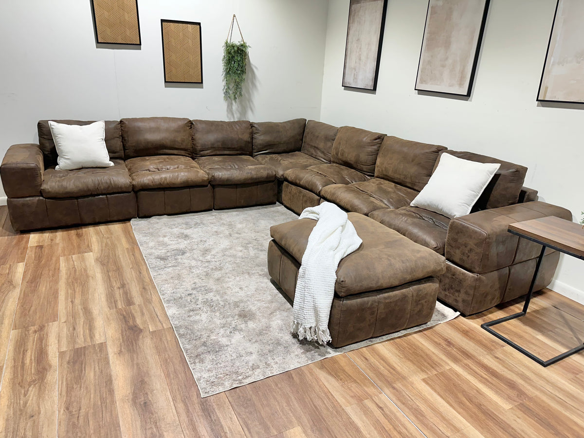 Large Brown Modular Family Sectional