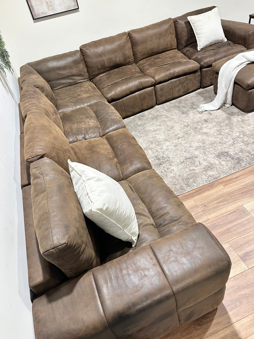 Large Brown Modular Family Sectional