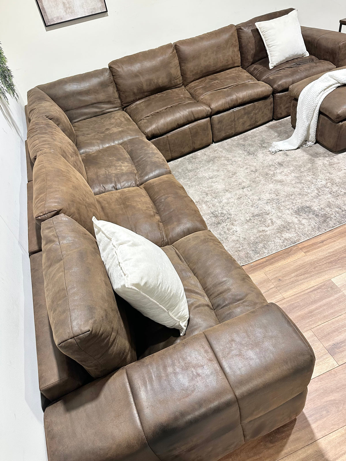 Large Brown Modular Family Sectional