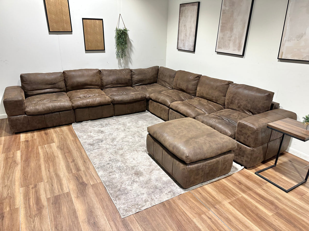 Large Brown Modular Family Sectional